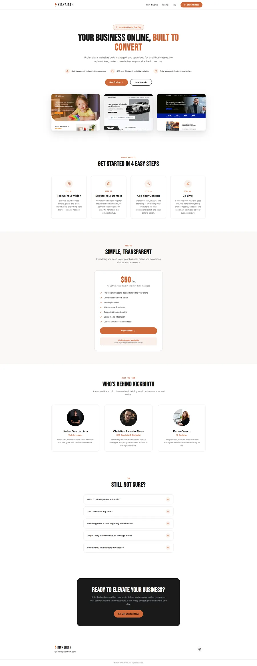 Kickbirth – Agência de Web Design — Flyer Web
