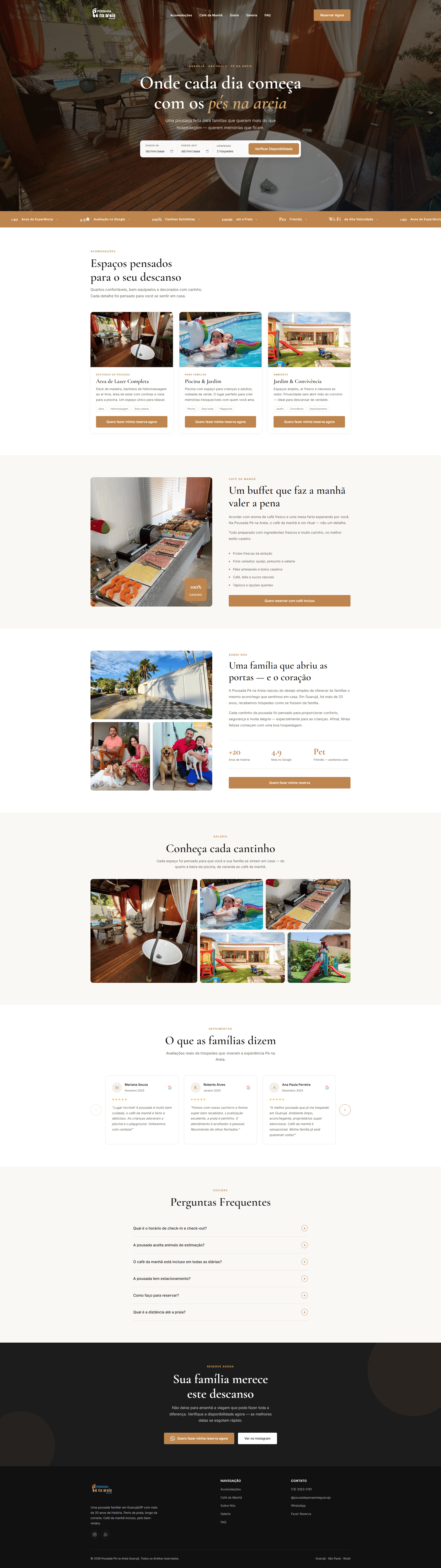 Pé na Areia Pousada — Flyer Web